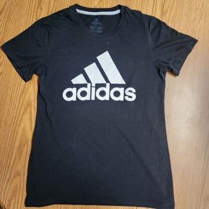 ADIDAS T Shirt Black With White Graphics Size S C131